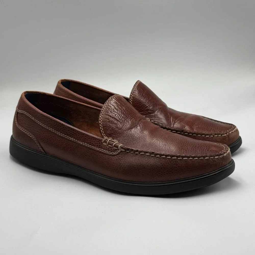 Cole Haan Mens Brown Sutton Leather Loafers Dress Shoes Slip On Comfort Size 13M